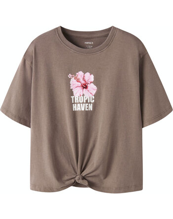 Name it T-Shirt aus 100 % Bio-Baumwolle mit Knoten NKFHASEL - Brown Lentil