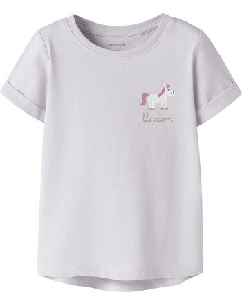 Name it T-Shirt aus Baumwolle mit Einhorn NMFVIX - Lavender Fog