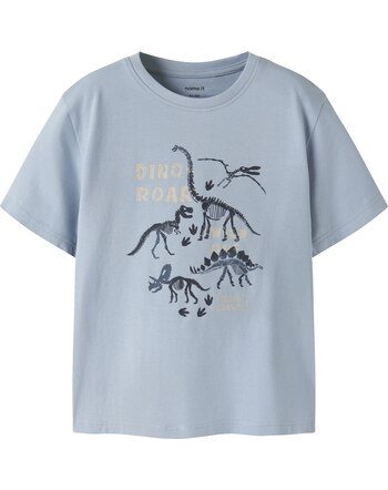 Name it T-Shirt aus Bio-Baumwolle mit Dino-Skeletten NMMFABIAK - Blue Fog