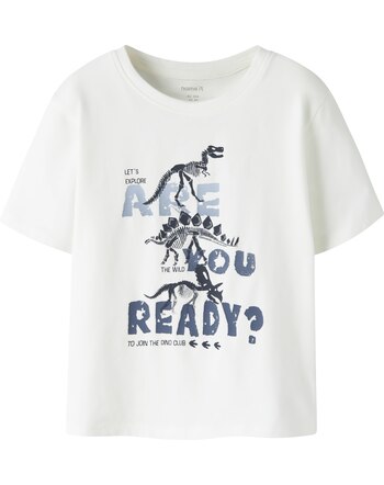 Name it T-Shirt aus Bio-Baumwolle mit Dino-Skeletten NMMFABIAK - Cloud Dancer