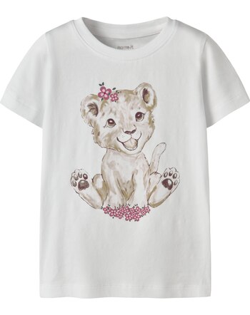 Name it T-Shirt aus Bio-Baumwolle mit Löwenbaby NMFHERTA - Bright White