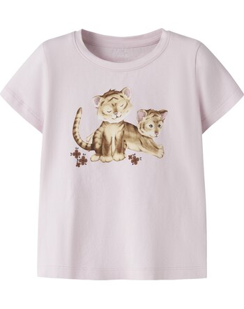 Name it T-Shirt aus Bio-Baumwolle mit Tigerbabys NMFHERTA - Cradle Pink