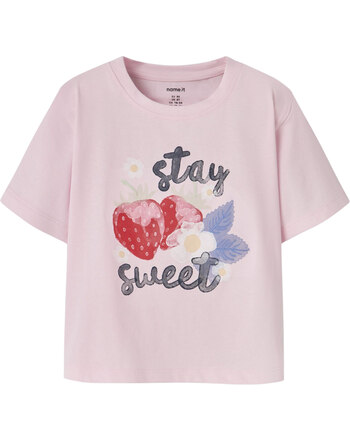 Name it T-Shirt aus Bio-Baumwolle mit sommerlicher Grafik NMFJONALI - Cradle Pink