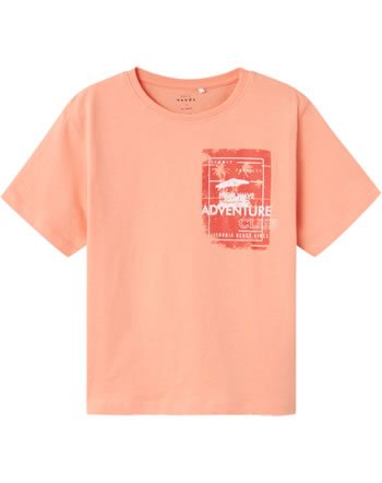 name it T-Shirt short sleeve NKMVAGNO papaya punch