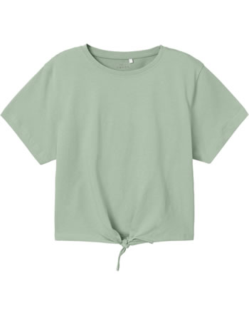 name it T-Shirt Kurzarm zum Knoten NKFVAYA silt green