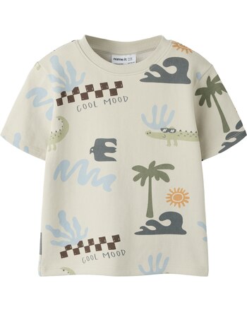 Name it T-Shirt mit Pique-Struktur und sommerlichen Motiven NMMJANKU - Pumice Stone