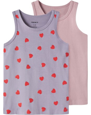 Name it Tanktop/Unterhemd im 2er-Set aus Bio-Baumwolle NMFTANK - Lavender Gray