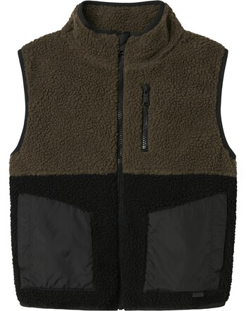 Name it Teddy-Weste mit Stehkragen NKMMALL - Black