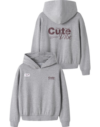 Name it Thermo-Hoodie aus Bio-Baumwolle mit Prints NKFROLOUI - Grey Melange