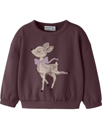 Name it Thermo-Sweatshirt aus Bio-Baumwolle mit Rehkitz-Aufdruck NMFRYFIE - Catawba Grape