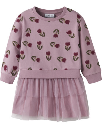 Name it Thermo-Sweatshirt-Kleid aus Bio-Baumwolle mit Tulpen NMFOKLA - Lilas