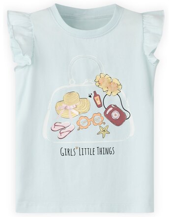 Name it Top 'Girls Little Things' aus Baumwolle NMFFULLINA - Ice Water
