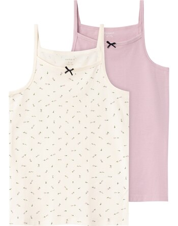 Name it Tops 2er-Set aus Baumwolle mit Tulpen NKFSTRAP - Buttercream