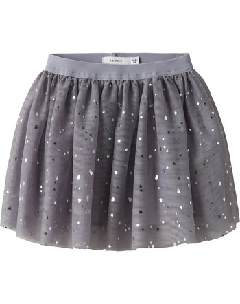 Name it Tüll-Rock mit silbernen Herzen NMFTERANA - Lavender Gray
