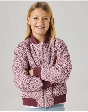 Name it Wendbare-Bomberjacke mit Leomuster NKFMARISKA - Plum Wine