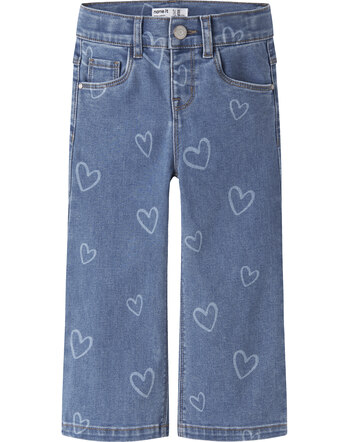 Name it Wide-Fit-Jeans aus Baumwolle mit Herzen NMFROSE- Medium Blue Denim