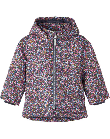 name it Winter Jacket hooded NMFMAXI PETIT FLOWER odyssey gray 13208126
