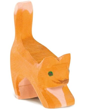 Ostheimer Katze-klein 5,4 cm hoch, Kopf tief aus Ahorn-Holz