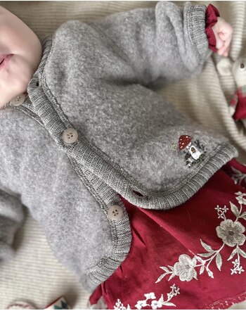 PapitonxMinDeern Joha-Jäckchen handbestickt limited Edition - Sesam Melange ✨ 🍄