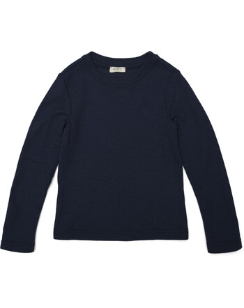 Petit by Basics T-Shirt Langarm aus Merinowolle - Navy Blue