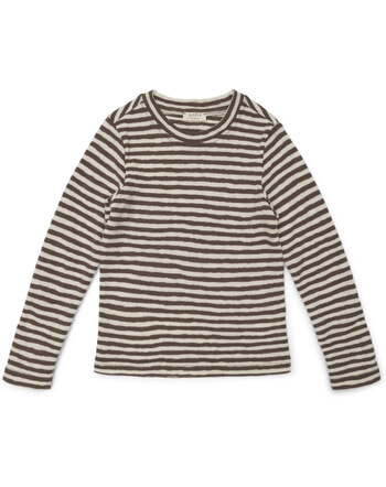 Petit by Basics T-Shirt Langarm aus Merinowolle - Raw White/Earth Melange