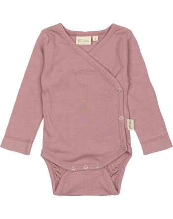Petit Piao Baby-Langarm-Wickelbody aus Bio-Baumwolle und Modal - Nostalgic Rose