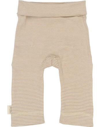 Petit Piao Baby-Leggings in Rippoptik aus Modal und Bio-Baumwolle - Cashmere/Off White