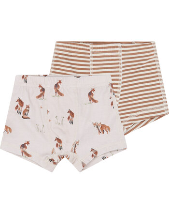 Petit Piao Boxershorts im 2er-Set aus Bio-Baumwolle - Gray Morn Fox