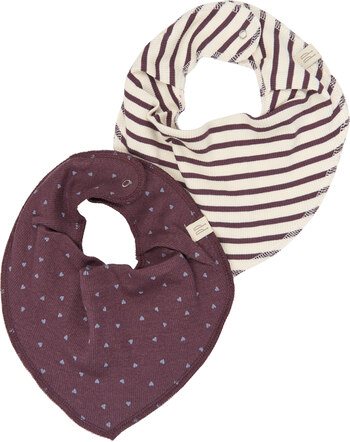 Petit Piao Dreieckstücher im 2er-Set aus Bio-Baumwolle und Modal - Huckleberry Striped