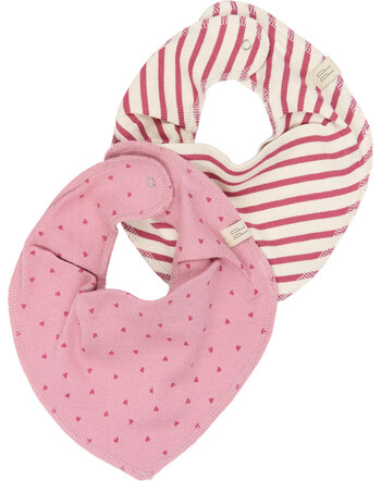Petit Piao Dreieckstücher im 2er-Set aus Bio-Baumwolle und Modal - Mauvewood Striped