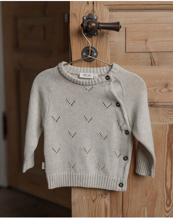 Petit Piao Strick-Pullover zum wickeln aus Bio-Baumwolle - Off White