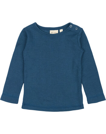 Petit Piao Langarmshirt aus 100% Merinowolle - Ensign Blue