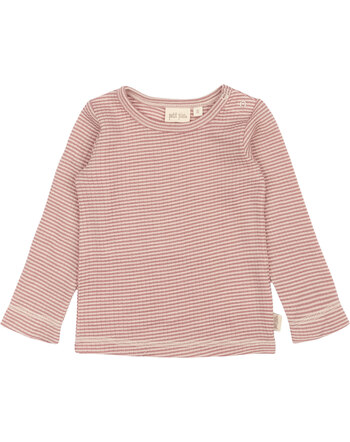 Petit Piao Langarmshirt aus 100% Merinowolle - Nostalgic Rose/Dark Off White