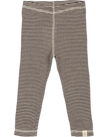 Petit Piao Leggings aus 100% Merinowolle - Coffee Bean/Off White