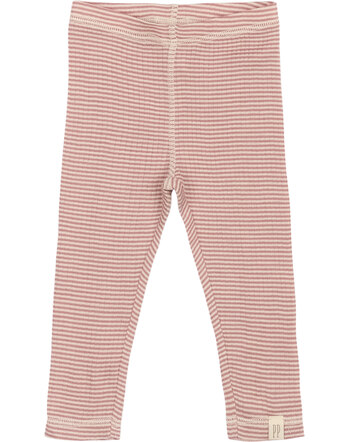 Petit Piao Leggings aus 100% Merinowolle - Nostalgic Rose/Dark Off White