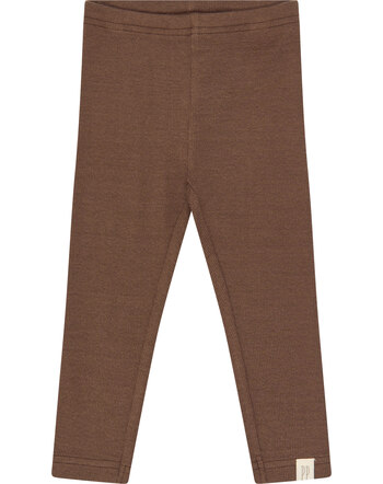 Petit Piao Leggings in Rippoptik aus Bio-Baumwolle und Modal - Chestnut