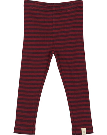Petit Piao Leggings in Rippoptik aus Modal/Baumwolle - Dark Grape/Biking Red