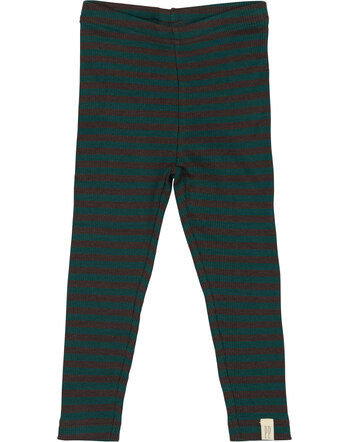 Petit Piao Leggings in Rippoptik aus Modal/Baumwolle - Dark Sea/Coffebean