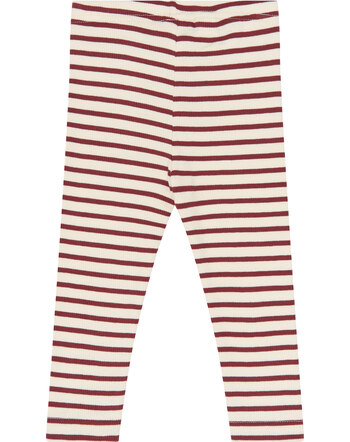 Petit Piao Leggings in Rippoptik aus Modal und Bio-Baumwolle - Syrah Striped