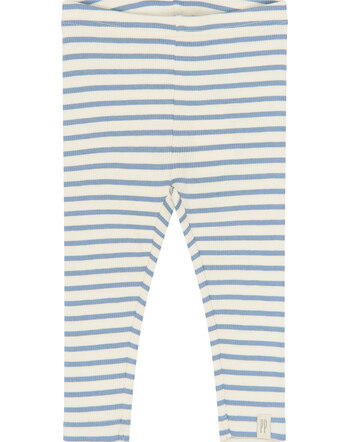 Petit Piao Leggings in Rippoptik aus Modal und Bio-Baumwolle - Stonewash Striped