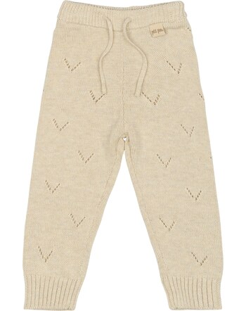 Petit Piao Strickhose aus Bio-Baumwolle - Off White