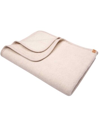 Pure Pure by Bauer Baby-Decke aus Bio-Merinowolle & Bio-Baumwolle 100x75 cm - Woll-Weiss