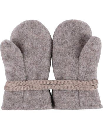 Pure Pure by Bauer Baby-Fäustlinge aus 100% Merinowollfleece - Stein-Grau