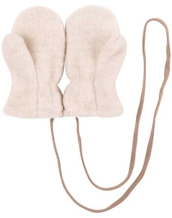 Pure Pure by Bauer Baby-Fäustlinge aus Bio-Merinowolle & Bio-Baumwolle - Woll-Weiss