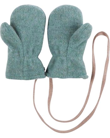 Pure Pure by Bauer Baby-Fäustlinge aus Bio-Merinowolle & Bio-Baumwolle - Salbei