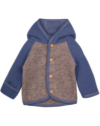 Pure Pure by Bauer Baby-Jacke aus Woll-Fleece - Denim/Moonrock