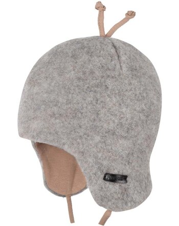 Pure Pure by Bauer Bindemütze aus Bio-Merinowolle - Stein-Grau