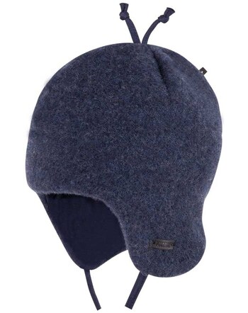 Pure Pure by Bauer Bindemütze aus Bio-Merinowolle und Baumwolle - Marine