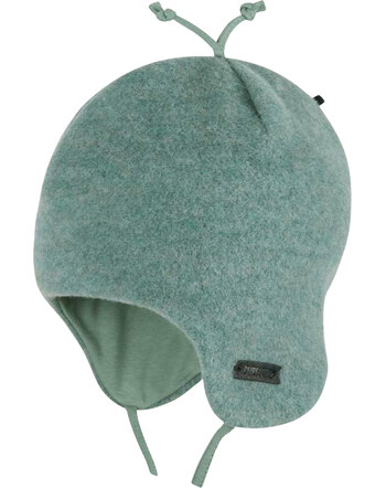 Pure Pure by Bauer Bindemütze aus Bio-Merinowolle und Baumwolle - Salbei