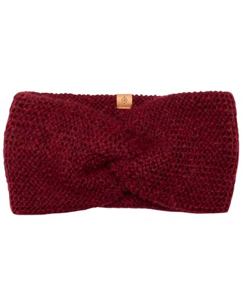 Pure Pure by Bauer Damen-Stirnband aus Baby-Alpaka, Merinowolle & Baumwolle - Burgundy